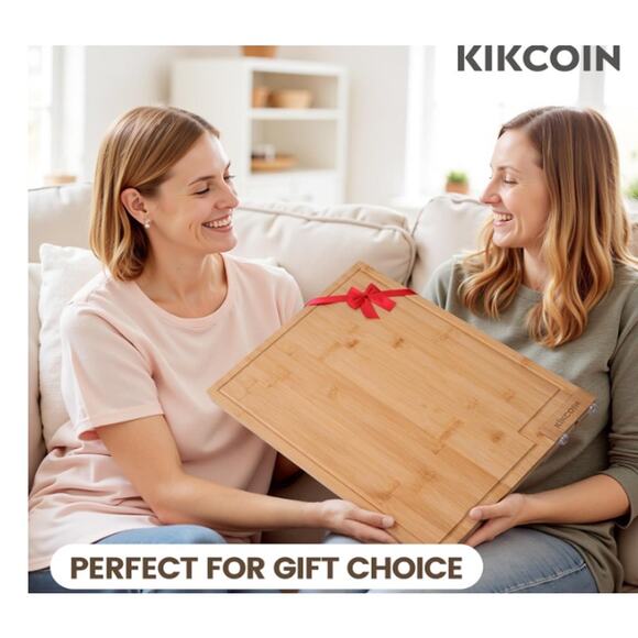 2 pack Bamboo Cutting Boards XL Kickstand & Juice Groove, 20"L x 14"W x 0.7"Th - Picture 6 of 7